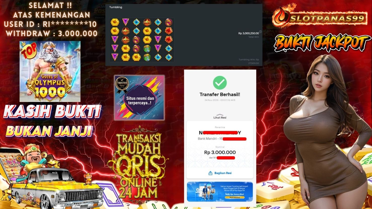 SLOTPANAS99 JACKPOT SLOT GATES OF OLYMPUS 1000